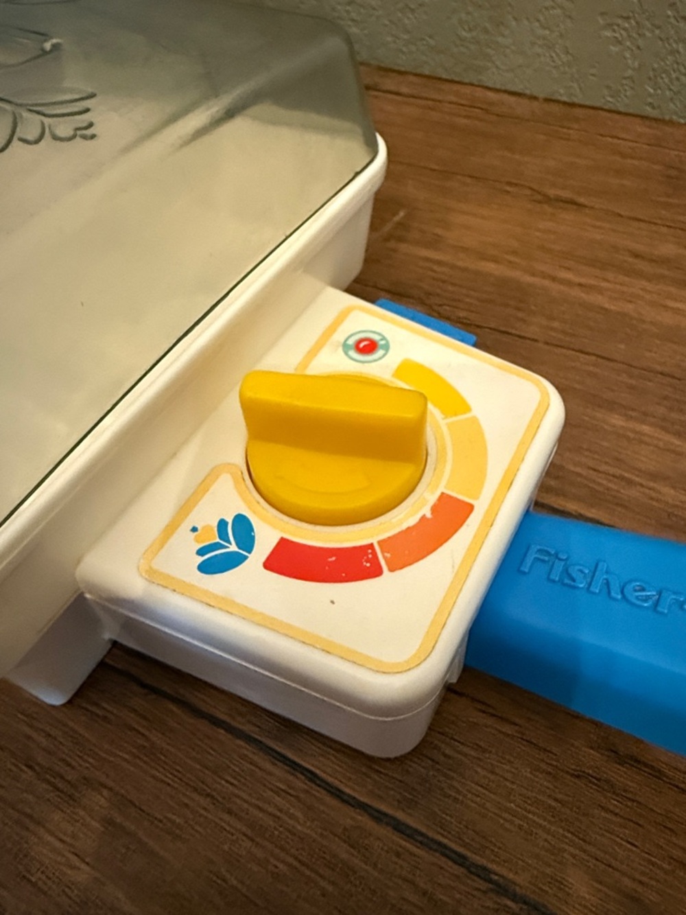 Fisher-Price Blue Handle Play Toaster with Gray Top and Yellow Dial - Picture 2 of 6